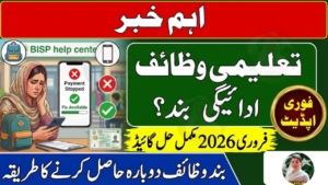 BISP Taleemi Wazaif Payment Stopped Reason February 2026 – Full Fix Guide